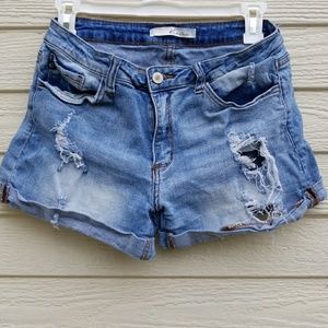 Kancan Distressed Denim Shorts, size 28